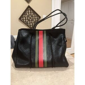 The Classy Cloth Neoprene Bag Purse Tote Black, Olive, Red.  Great Condition.